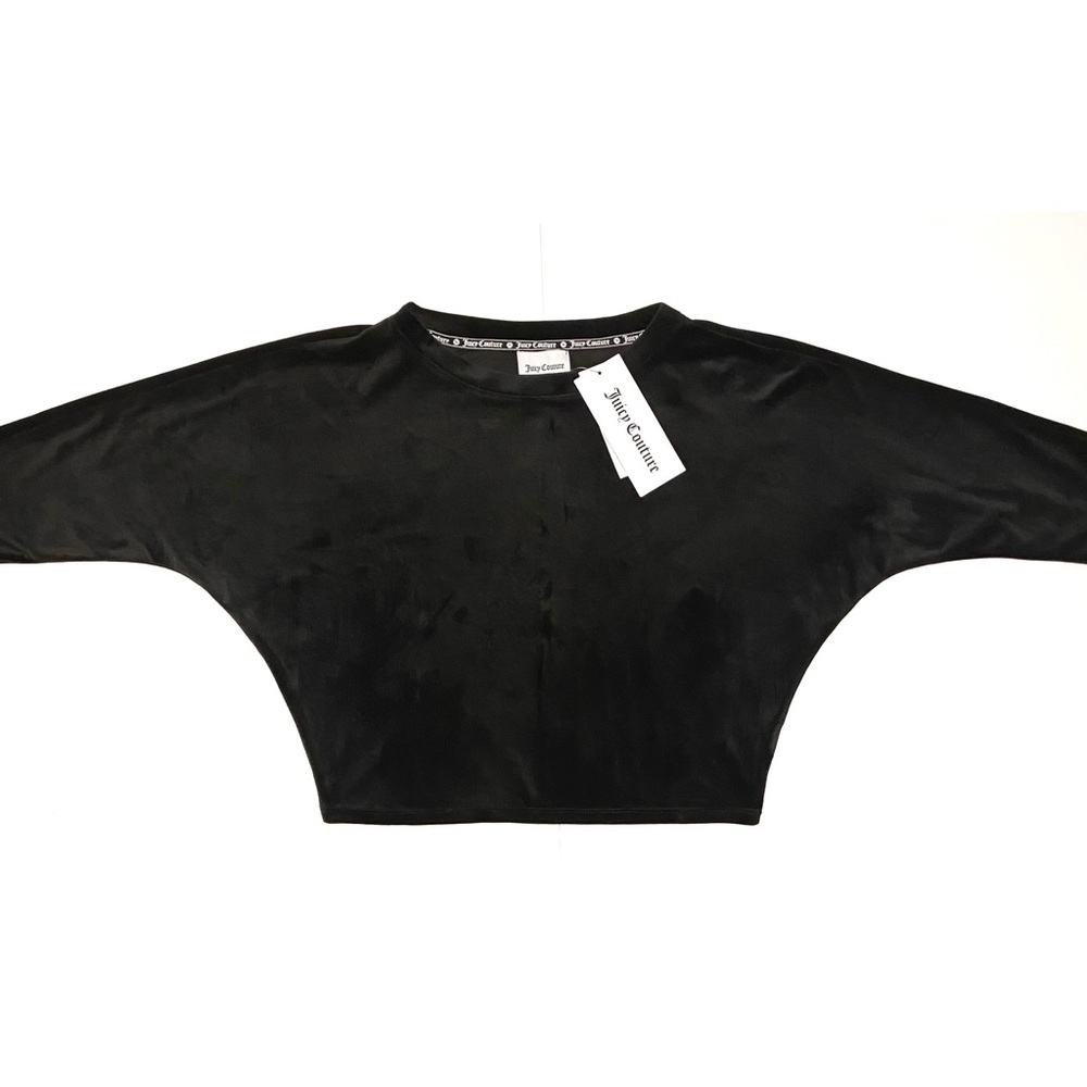 Juicy Couture Black Velour Long Sleeve Top NWT